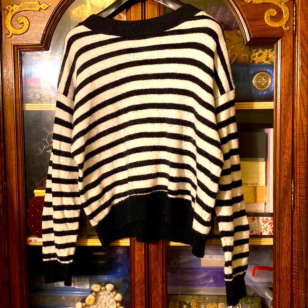 HM black and white striped sweater